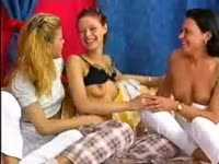 Lesbian threesome sex with two sisters